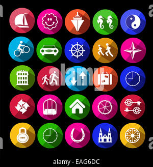 metro icons on the black Stock Photo