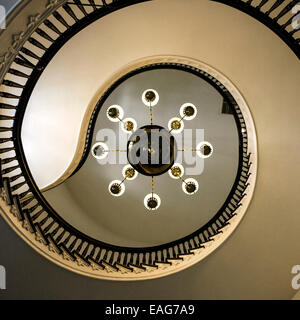 The spiral staircase leading up to the second and third floors of the Alabama State Capitol building in Montgomery Stock Photo