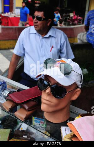 Sunglasses - Market in TUMBES. Department of Tumbes .PERU Stock Photo