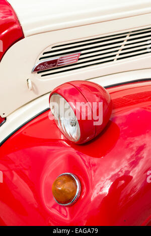 LIVERPOOL, ENGLAND - JUNE 10, 2014: Close up of a grille of a old Thames Ford Fordson E494C van, 1948-1954 Stock Photo