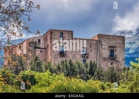 Castello dei Ventimiglia, Castelbuono, Parco delle Madonie, Palermo Province, Sicily, Italy, Europe Stock Photo