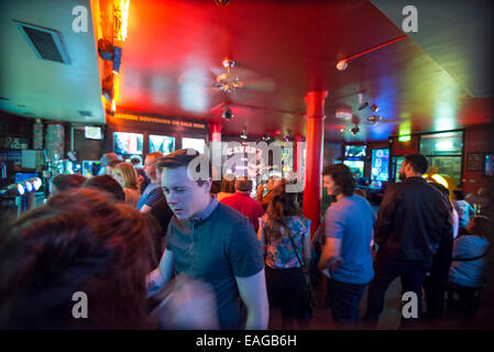 LIVERPOOL, ENGLAND - JUNE 8, 2014: The Cavern club in Liverpool Mathew Street. The Cavern Club is a rock and roll club in Liverp Stock Photo