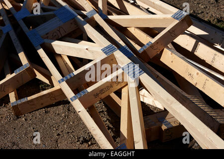 typical timber framed house construction frames Saskatchewan Canada Stock Photo
