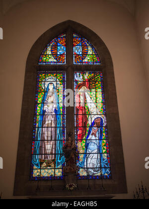 Stained glass window by Almada Negreiros, Santo Condestavel church, Campo de Ourique, Lisbon Stock Photo