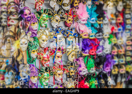 some typical venetian masks in a shop in venice Stock Photo
