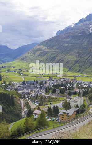 Andermatt, Urseren valley, Uri, Switzerland Stock Photo