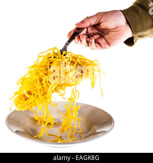 tagliolini in brodo isolated over a white background Stock Photo