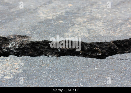 broken road by an earthquake in Chiang Rai, thailand Stock Photo