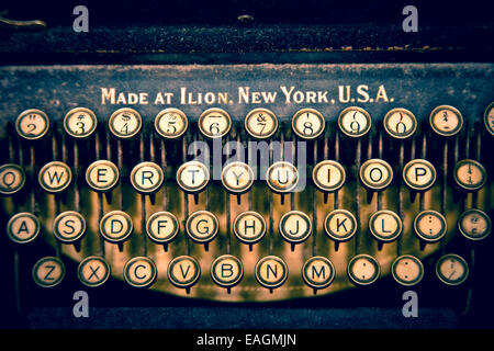 Close up of antique typewriter keyboard Stock Photo