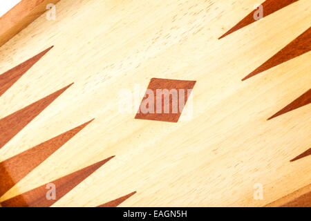 close up shot of a wooden backgammon board Stock Photo