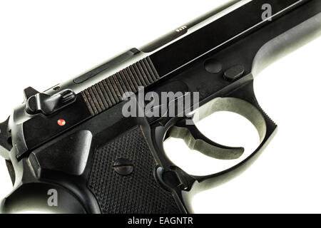 Automatic pistol isolated over white background Stock Photo - Alamy