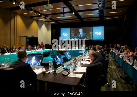 Brisbane. 15th Nov, 2014. The G20 Finance Ministers Meeting is held on Nov. 15, 2014, in Brisbane, Australia. Credit:  Pool/Xinhua/Alamy Live News Stock Photo