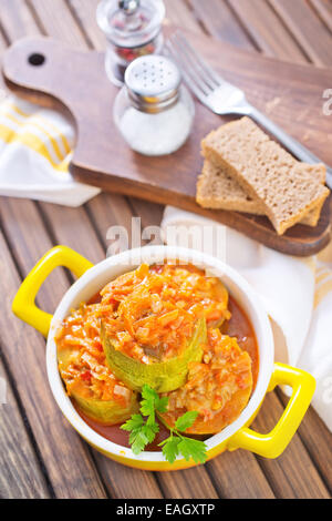 marrow stuffed with meat Stock Photo