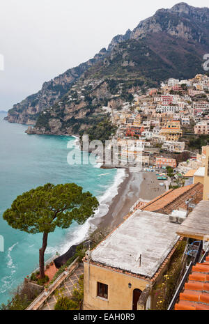 Town of Positano, Amalfi Coast, Italy Stock Photo