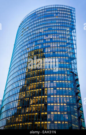 Skyscraper with office windows and glass background in Berlin, Germany Stock Photo