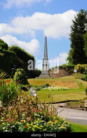 Afghan campaign memorial obelisk in the castle grounds, Nottingham, Nottinghamshire, England, UK, Western Europe. Stock Photo