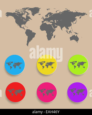 Vector black world map Stock Photo - Alamy