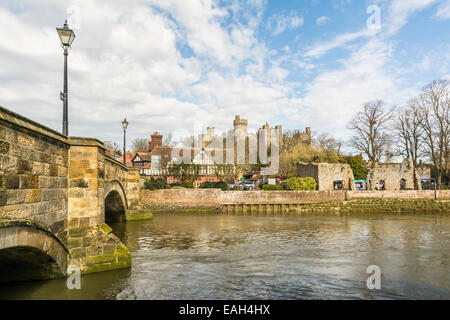 Part of the bridge over the River Arun at Arundel West Sussex England. Stock Photo