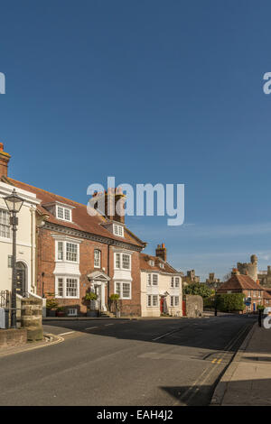 Part of Maltravers Street, Arundel, West Sussex, southern England. Stock Photo