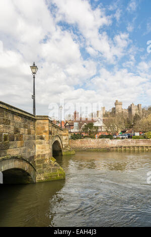 Part of the bridge over the River Arun at Arundel West Sussex England. Stock Photo