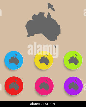 Australia Map - icon isolated. Vector Stock Photo