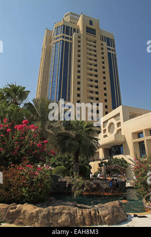 A general view from the swimming pool area of the Ritz-Carlton Hotel, Doha, Qatar Stock Photo