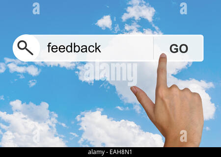 feedback button on search toolbar Stock Photo