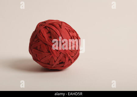 ball made up of red rubber bands