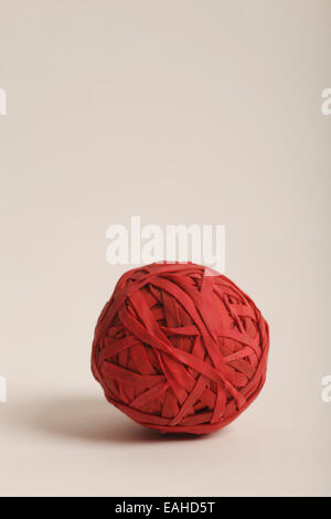 ball made up of red rubber bands