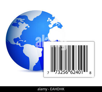 World Bar Code World Barcode. Business concept background. 3D rendering Stock Photo ...