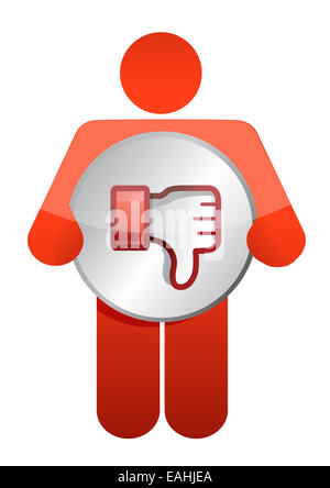 icon dislike thumbs down illustration design over white Stock Photo