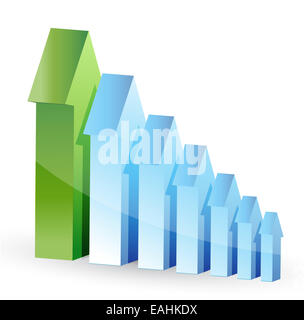 Arrows leader support graph Stock Photo