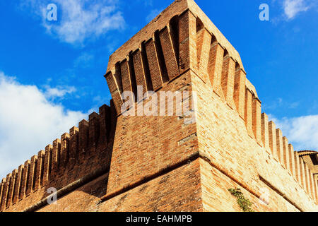 The brick walls of the medieval Fortress of Venetians in Brisighella Stock Photo
