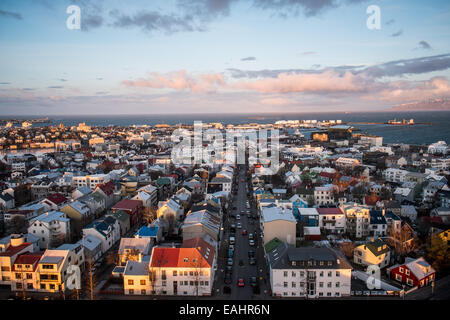 Aerial view Reykjavík Iceland. Stock Photo