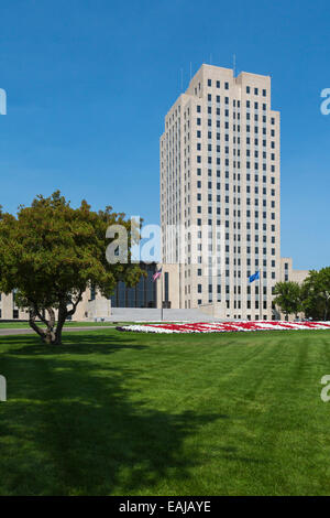 The North Dakota State Capital building in Bismarck, North Dakota, USA. Stock Photo