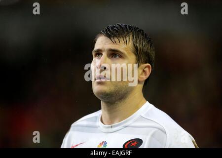 Leicester, UK. 16th Nov, 2014. Richard Wigglesworth of Saracens - Rugby Union - Aviva Premiership - Leicester Tigers vs Saracens - Season 2014/15 - 16th November 2014 - Photo Malcolm Couzens/Sportimage. Credit:  csm/Alamy Live News Stock Photo