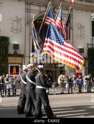 Veterans Day Parade on Fifth Avenue, NYC, USA Stock Photo