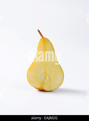 Ripe Bosc pear half - cross section Stock Photo