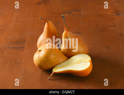 European pears, whole and a half Stock Photo