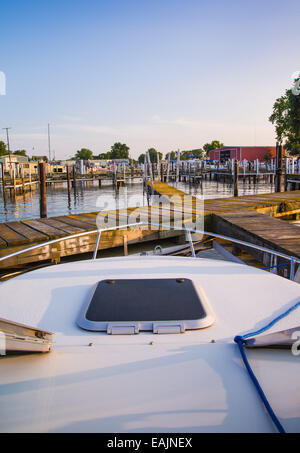 South Detroit river boat marina near Lake Erie Stock Photo