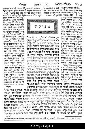 Babylonian Talmud, Mishnah, script from the collected religious legal traditions of Rabbinic Judaism Stock Photo