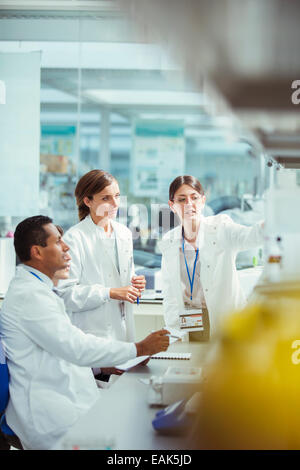 Scientists working in laboratory Stock Photo