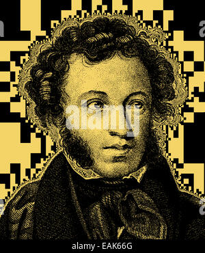 Alexander Sergeyevich Pushkin, 1799-1837, Russian poet and the founder of modern Russian literature, Portrait von Alexander Serg Stock Photo