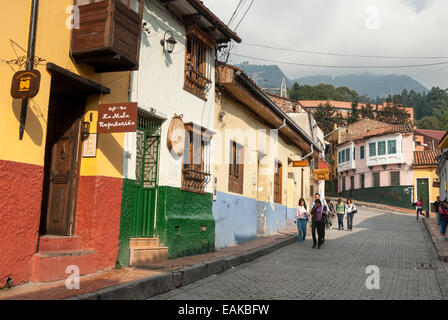 Street in La Candelaria, Bogota, Colombia Stock Photo