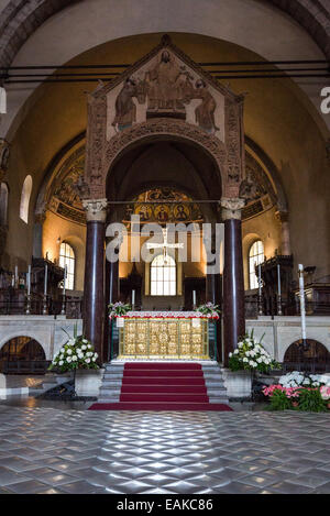 Italy, Milan, the Sant'Ambogio church interior Stock Photo