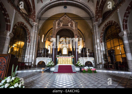 Italy, Milan, the Sant'Ambogio church interior Stock Photo