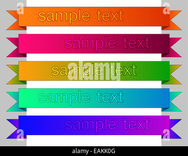 Colored clasic ribbons elements for web. Stock Photo