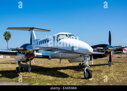 Beechcraft King Air at the Nelspruit Airport Stock Photo