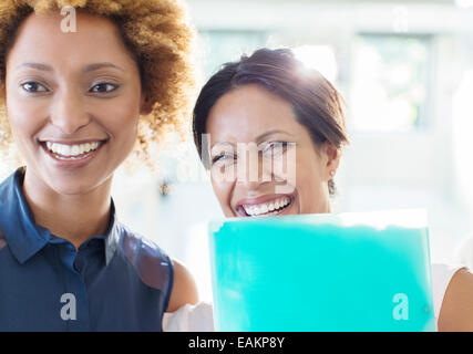 Portrait of two businesswomen laughing Stock Photo