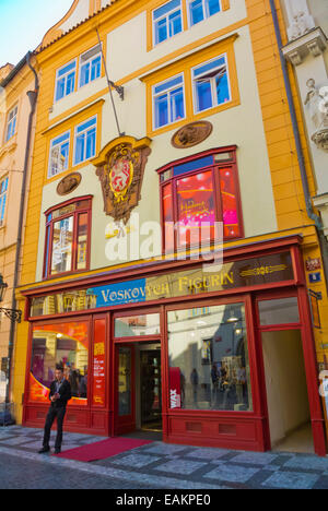 Madame Tussaud, Wax cabinet, Celetna street old town, Prague, Czech Republic, Europe Stock Photo